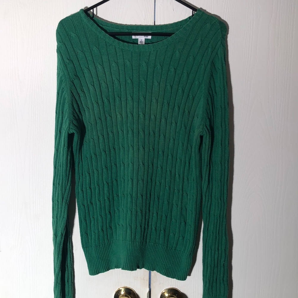 Croft & borrow green Cable knit sweater fisherman sweater - Picture 3 of 7